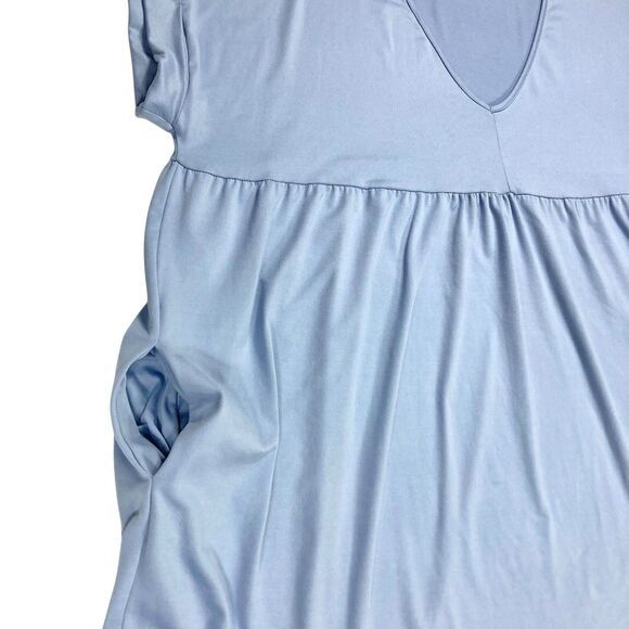 Charlotte Avery Dress Sz XL Blue Short Sleeve V Neck Oversize Comfy Loungewear - Picture 5 of 16